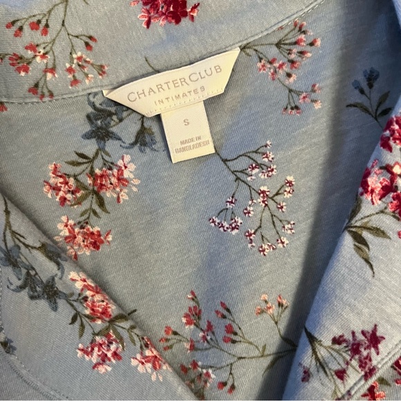 Charter Club 2pc Pajamas Rain Dance Floral Blue S Nwt - Picture 7 of 8